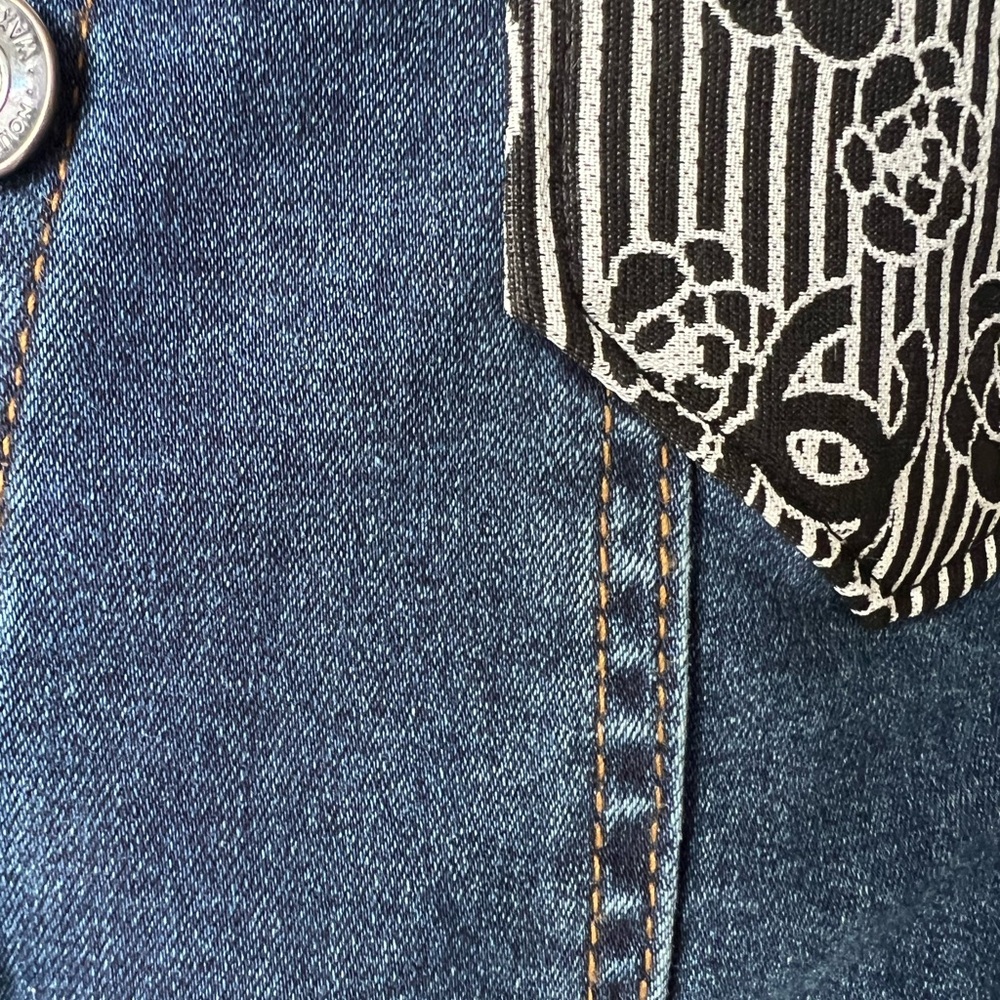 Denim Couture Jacket – Pearl Logo & Luxe Collar Detail - Picture 11 of 12